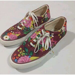 Rifle Paper Co Keds Hawaiian Floral Tennis Shoes Size 7 Purple Lace Up